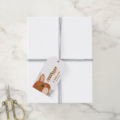 男の赤ちゃんロングホーン焦げオレンジ ギフトタグ (より糸付き)