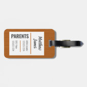 男の赤ちゃんロングーンバーンドオレンジオムツバッグラベル ラゲッジタグ (裏面横)