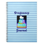 男の赤ちゃん乳母車ケーキ妊娠ジャーナル ノートブック (正面)