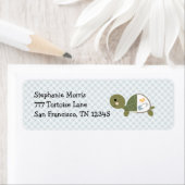 男の赤ちゃん亀差出人住所ラベルカスタム ラベル (インサイチュ)