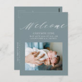 男の赤ちゃん写真のお知らせはがき ポストカード (正面/裏面)