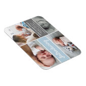 男の赤ちゃん写真のコラージュモダンブルー マグネット (右側)