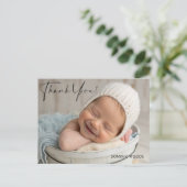 男の赤ちゃん写真の生誕発表葉書 ポストカード (スタンド正面)