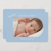 男の赤ちゃん写真の誕生のお知らせ 招待状 (正面/裏面)