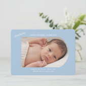 男の赤ちゃん写真の誕生のお知らせ 招待状 (スタンド正面)