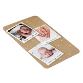 男の赤ちゃん写真コラージュ誕生の統計のお知らせ マグネット (右側)