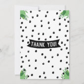 男の赤ちゃん写真ジャングル動物アナウンスメントカード 案内状 (裏面)