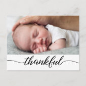 男の赤ちゃん写真名感謝赤ちゃんシャワー 案内ポストカード (正面)