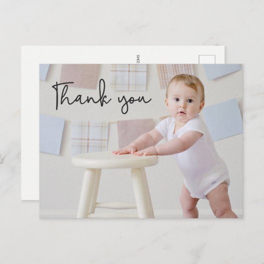 男の赤ちゃん写真1歳の誕生日かわいい ポストカード (正面/裏面)