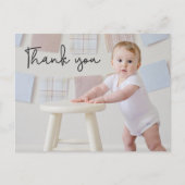 男の赤ちゃん写真1歳の誕生日かわいい ポストカード (正面)