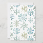 男の赤ちゃん冬のスノーフレーク赤ちゃんシャワー 招待状 (裏面)