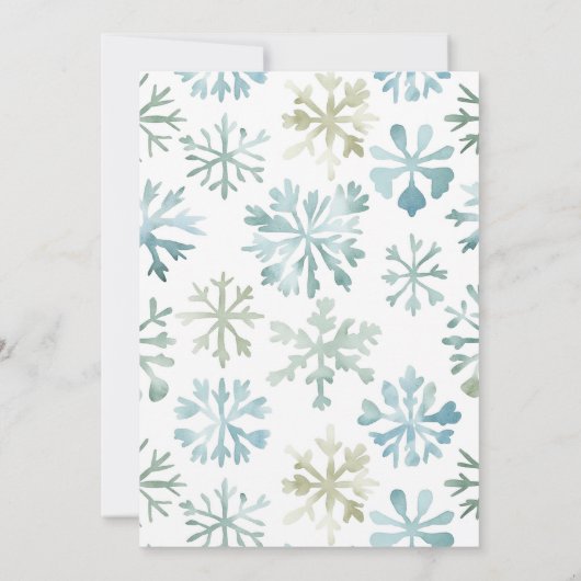 男の赤ちゃん冬のスノーフレーク赤ちゃんシャワー 招待状 (裏面)