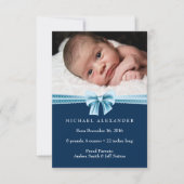 男の赤ちゃん出産の告知(I) 案内状 (正面)