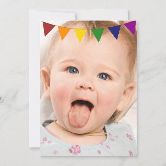 男の赤ちゃん初のエレガント誕生日写真招待状 招待状 (裏面)