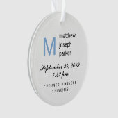 男の赤ちゃん初めてのクリスマスと写真 オーナメント (正面)