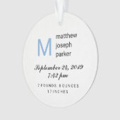 男の赤ちゃん初めてのクリスマスと写真 オーナメント (正面)