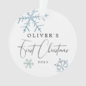 男の赤ちゃん初めてのクリスマススモダンクリプト写真 オーナメント