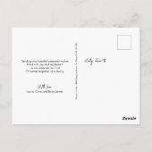 男の赤ちゃん初めてのクリスマスファミリーフォトブルー ポストカード (裏面)