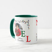 男の赤ちゃん初めてのクリスマスフェスティバルファーストノールフォト マグカップ (正面左)