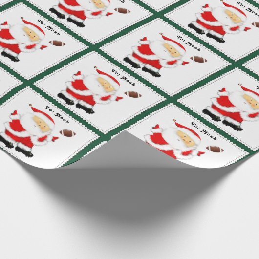 男の赤ちゃん初めてのクリスマスフットボール ラッピングペーパー (角)