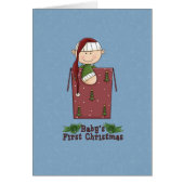 男の赤ちゃん初めてのクリスマスホリデーカード (正面)