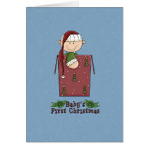 男の赤ちゃん初めてのクリスマスホリデーカード