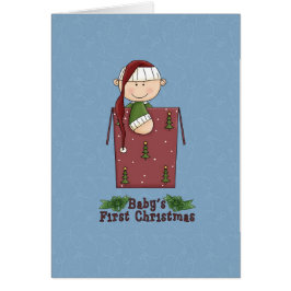 男の赤ちゃん初めてのクリスマスホリデーカード