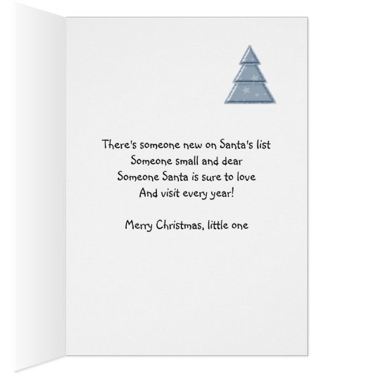 男の赤ちゃん初めてのクリスマスホリデーカード (内側 (右))