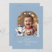 男の赤ちゃん初めてのクリスマス写真フラット** シーズンカード (正面/裏面)