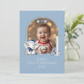 男の赤ちゃん初めてのクリスマス写真フラット** シーズンカード (スタンド正面)