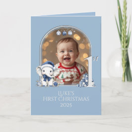 男の赤ちゃん初めてのクリスマス写真ホリデーカード* シーズンカード
