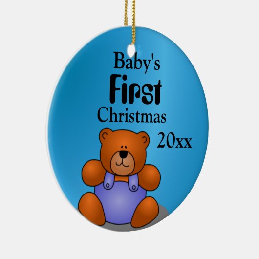 男の赤ちゃん初めてのクリスマス セラミックオーナメント (右)