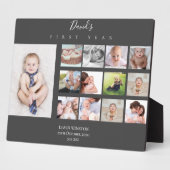 男の赤ちゃん初年度フォトコラージュ12ヶ月ギフト フォトプラーク (側面)