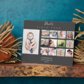 男の赤ちゃん初年度フォトコラージュ12ヶ月ギフト フォトプラーク (側面)