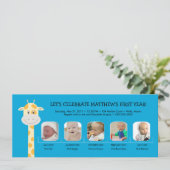 男の赤ちゃん初誕生日年 招待状 (スタンド正面)