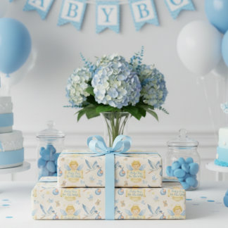 男の赤ちゃん到着エンジェルストーク発表 ラッピングペーパーシート