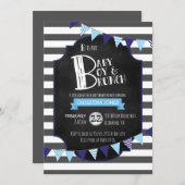 男の赤ちゃん及びブランチのベビーシャワーの招待状 招待状 (正面/裏面)