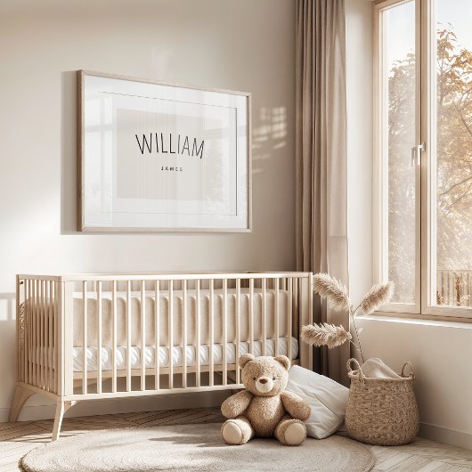 男の赤ちゃん名カスタムプリントミニマル子供部屋アート ポスター