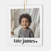 男の赤ちゃん名ハート写真 セラミックオーナメント (左)