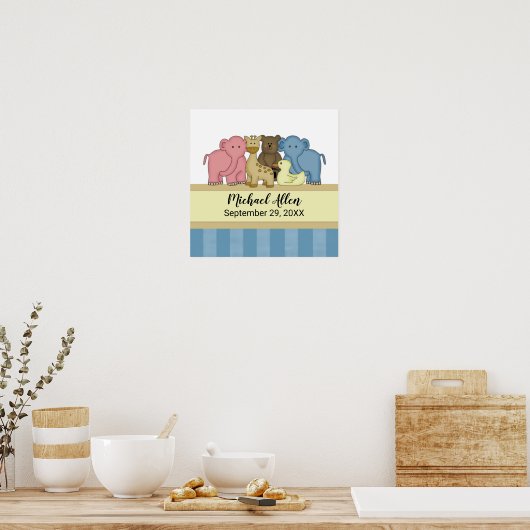 男の赤ちゃん名パーソナライズされた子供部屋ポスター ポスター (キッチン)