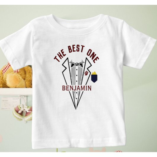 男の赤ちゃん名ワンラブトゥキセド ベビーTシャツ