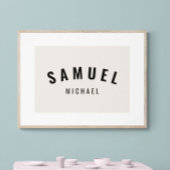 男の赤ちゃん名前をカスタムするプリントミニマリストニュートラルアート ポスター