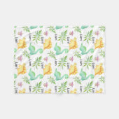 男の赤ちゃん名恐竜子供部屋ベッドルームカワイイ フリースブランケット (正面(横))