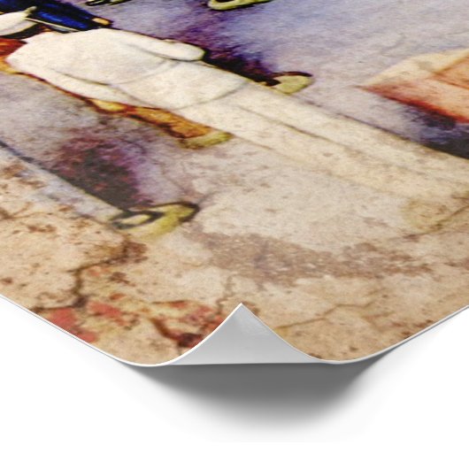 男の赤ちゃん吹の角を兵士に向ける ポスター (角)