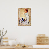 男の赤ちゃん吹の角を兵士に向ける ポスター (キッチン)