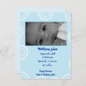 男の赤ちゃん告知フォトカード 案内ポストカード