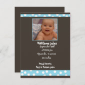 男の赤ちゃん告知フォトカード 案内ポストカード (正面/裏面)