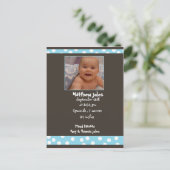 男の赤ちゃん告知フォトカード 案内ポストカード (スタンド正面)
