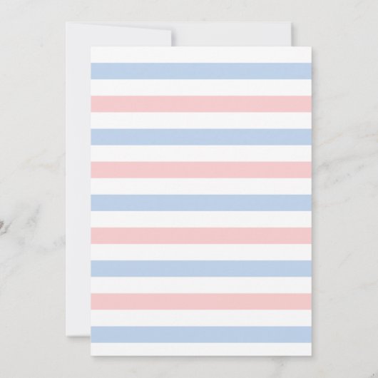 男の赤ちゃん女の子の性別の表示パーティー 招待状 (裏面)