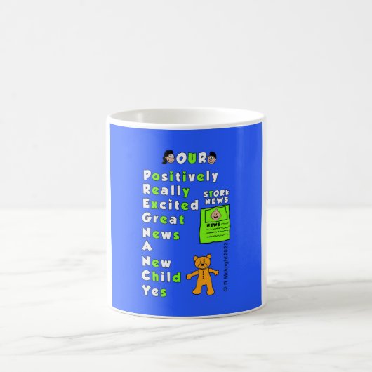 男の赤ちゃん妊娠頭字語 コーヒーマグカップ (中央)
